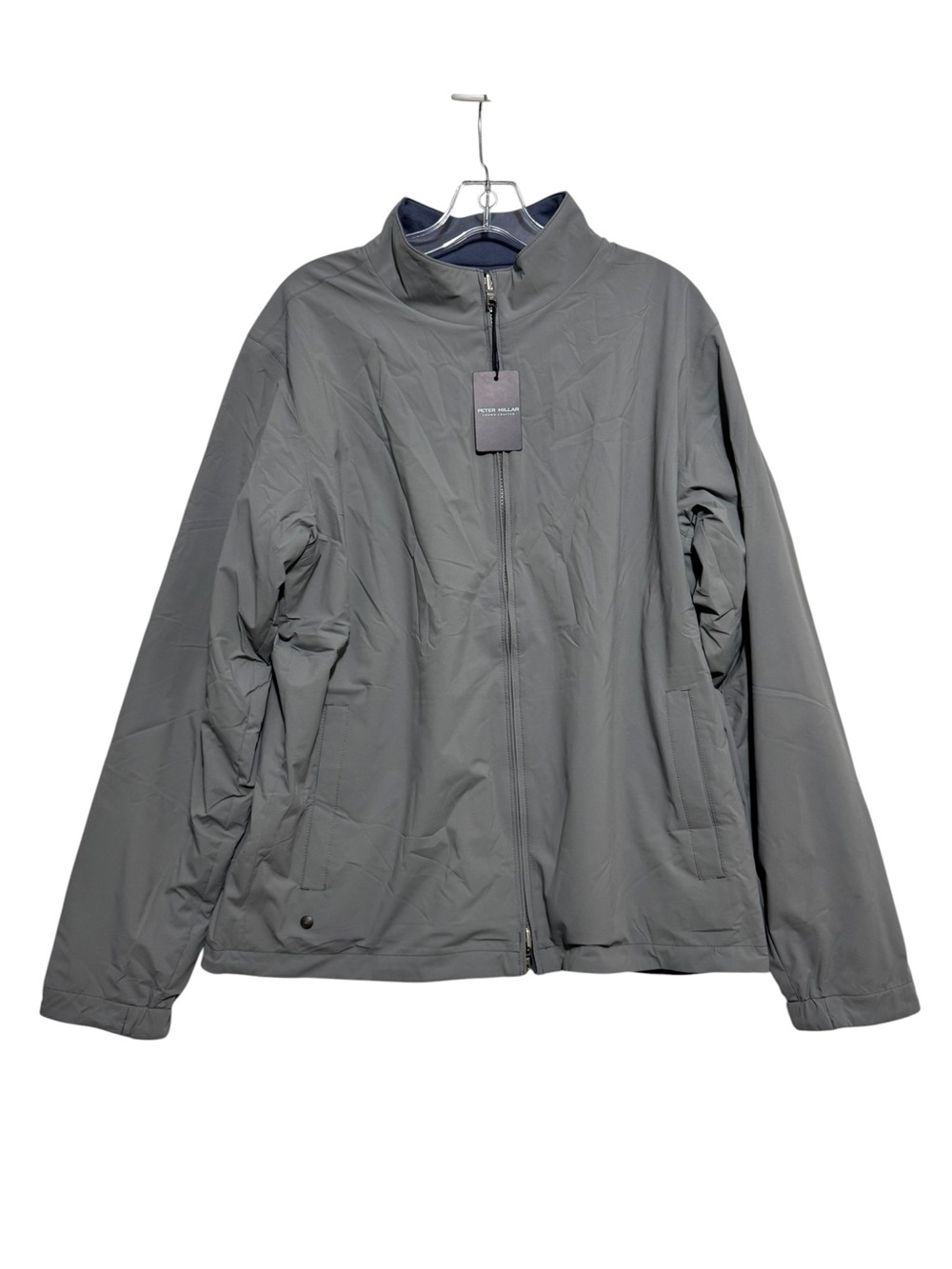 Peter Millar Crown Crafted Ryder Reversible Golf Jacket Mens L Gray Navy NWT